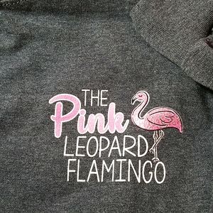 Long Sleeve T-Shirt. THE PINK LEOPARD FLAMINGO.